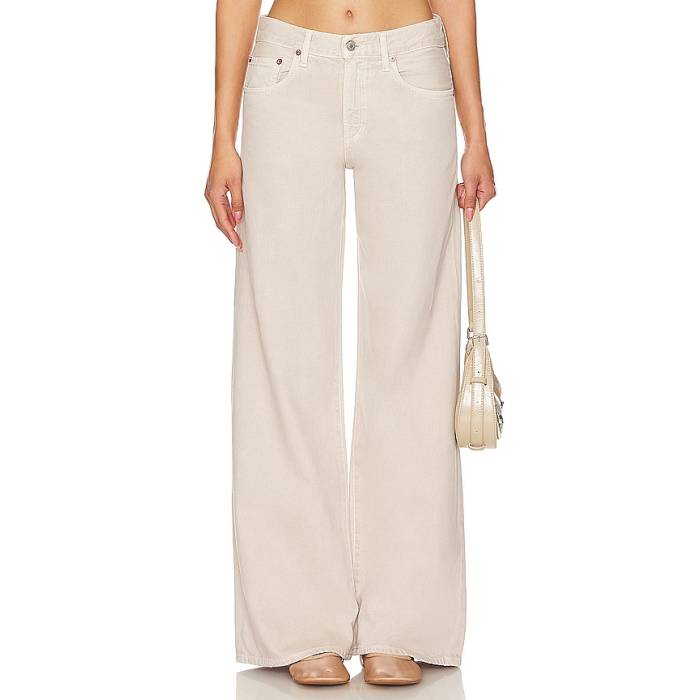 Agolde 【 Clara Low Rise Baggy Flare Jeans Women Tusk 】 ライズ ジーンズ レディース