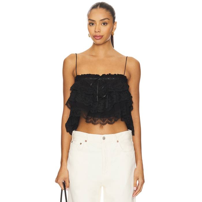 Ronny Kobo 【 X Revolve Carlton Top Women Black 】 レディース 黒いこと 黒いこと