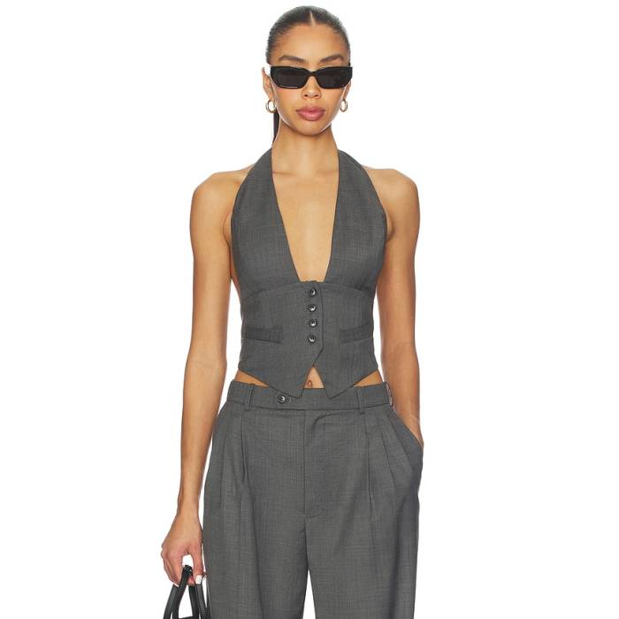 Ronny Kobo 【 Alesis Vest Women Dark Grey 】 より良い レディース 薄墨色 薄墨色