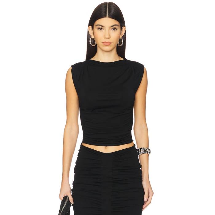 アレキサンダーワン Alexander Wang 【 Ruched Tank Women Black 】 貯蔵タンクいの一番 レディース 黒いこと 黒いこと
