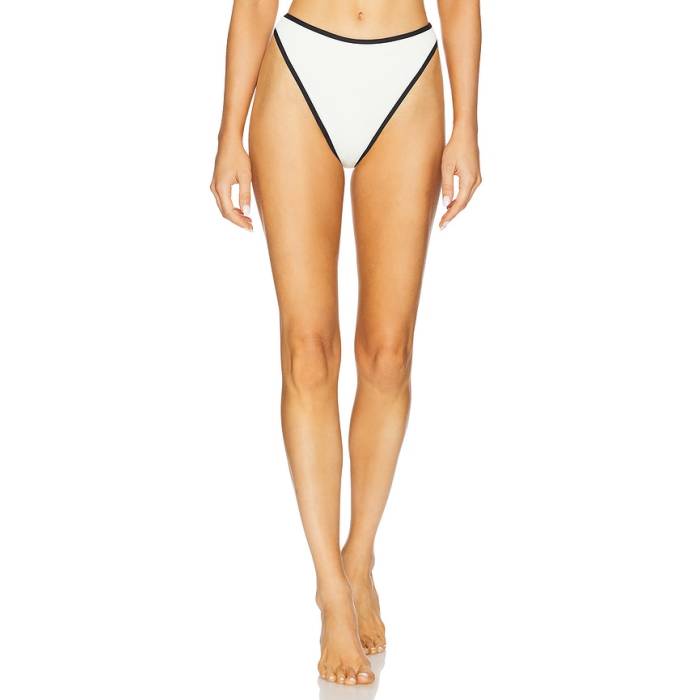 Lspace 【 Nora Bitsy Bikini Bottom Women Cream \u0026Amp; Black 】 ズボン ボトムス レディース 皮膚軟化剤 黒いこと 黒いこと