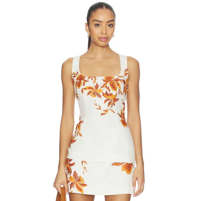 Hemant And Nandita 【 Square Neck Top Women Ivory 】 レディース 象牙色