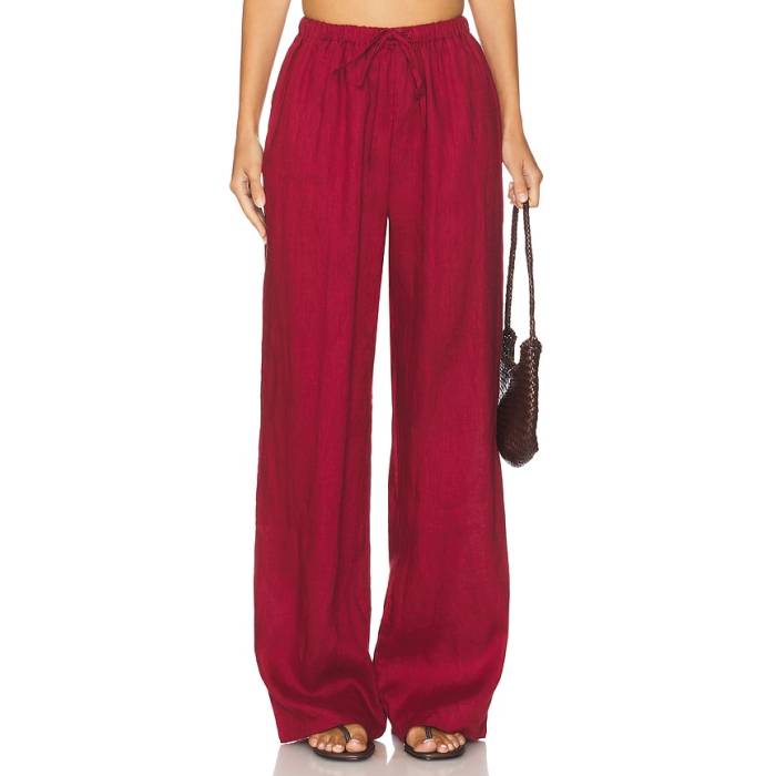Aexae 【 X Revolve Drawstring Pant Women Burgundy 】 ズボン下 レディース ぶどう酒色・バーガンディー