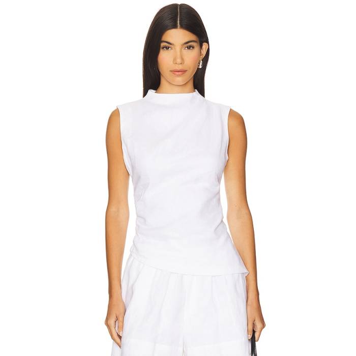 Aexae 【 Linen Ruched Top Women White 】 レディース 白いこと 白いこと