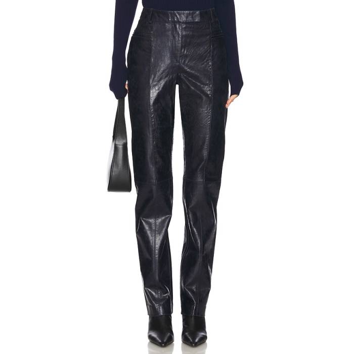 Remain 【 Slim Leather Suiting Pants Women Dark Sapphire 】 slim スリム レザー レディース