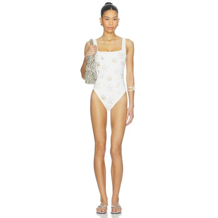 ショウミーユアムームー Show Me Your Mumu 【 Italia One Piece Women Salt Shells Embellishment 】 レディース