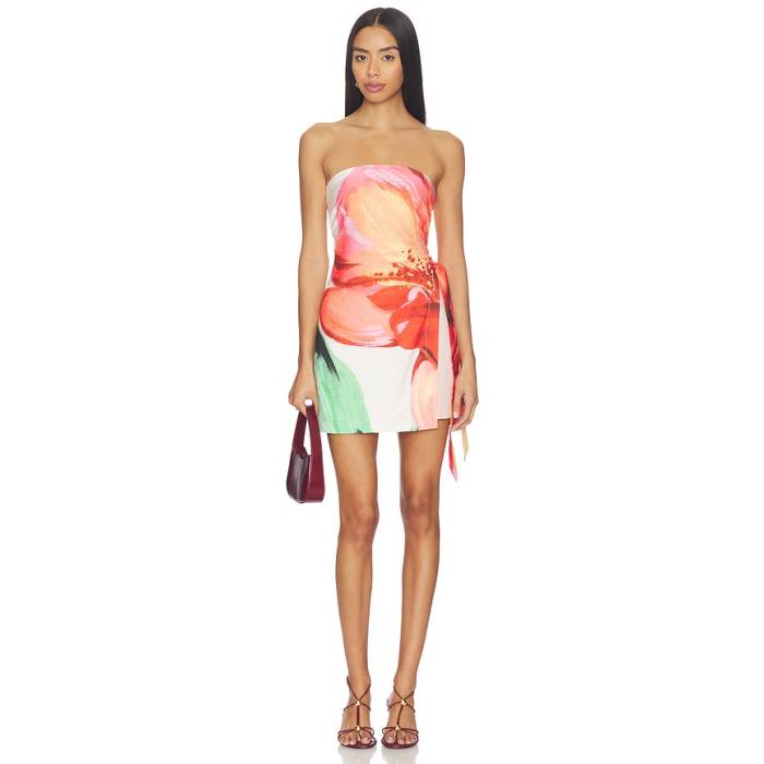 ミンクピンク Minkpink 【 Zinnia Tie Side Mini Dress Women Painterly Floral 】 ネクタイ ドレス レディース|スニケス
