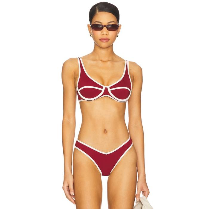 Weworewhat 【 Scoop Underwire Top In Women Oxblood \u0026Amp; Off White 】 レディース 赤・オックスブラッド 白いこと 白いこと