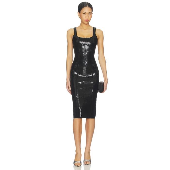 フルールドゥマル Fleur Du Mal 【 Knit Bodycon Midi Corset Dress Women Black 】 編み物 お召しもの レディース 黒いこと 黒いこと