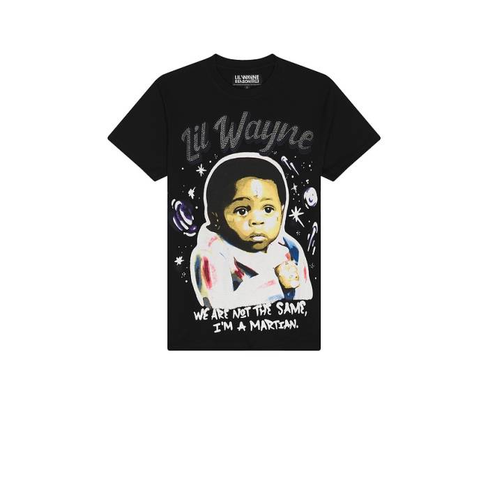 リーズン Reason 【 Lil Wayne Martian Rhinestone Tee Men Black 】 プルオーバー メンズ 黒いこと 黒いこと