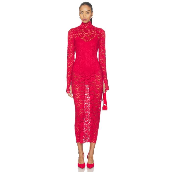 Afrm 【 Joysel Silken Lace Dress Women Poppy Red 】 ドレス レディース Red 赤・レッド｜スニケス 27,300円