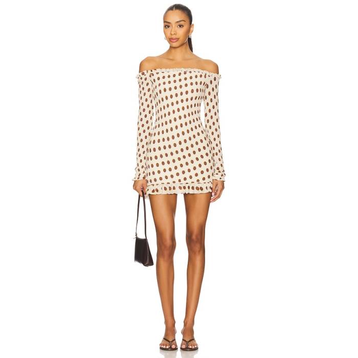 Afrm 【 Peck Dress Women Gold Halo Dot 】 お召しもの レディース ゴールド