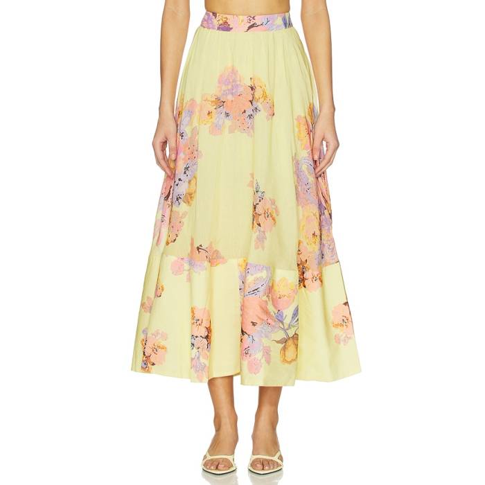Hemant And Nandita 【 Midi Skirt Women Yellow 】 MIDIスコート レディース yellow 黄味がかった・黄色