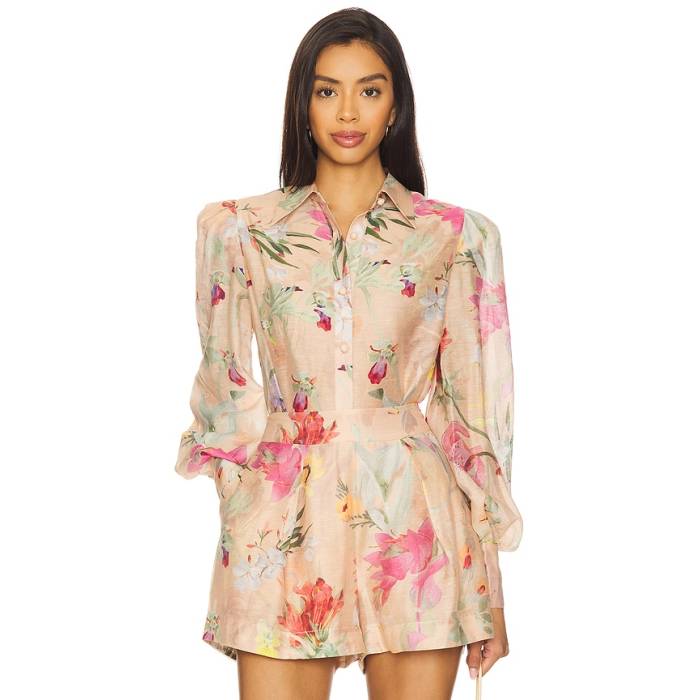 Patbo 【 Lily Flower Shirt Women Orange 】 レディース orange 橙・オレンジ色