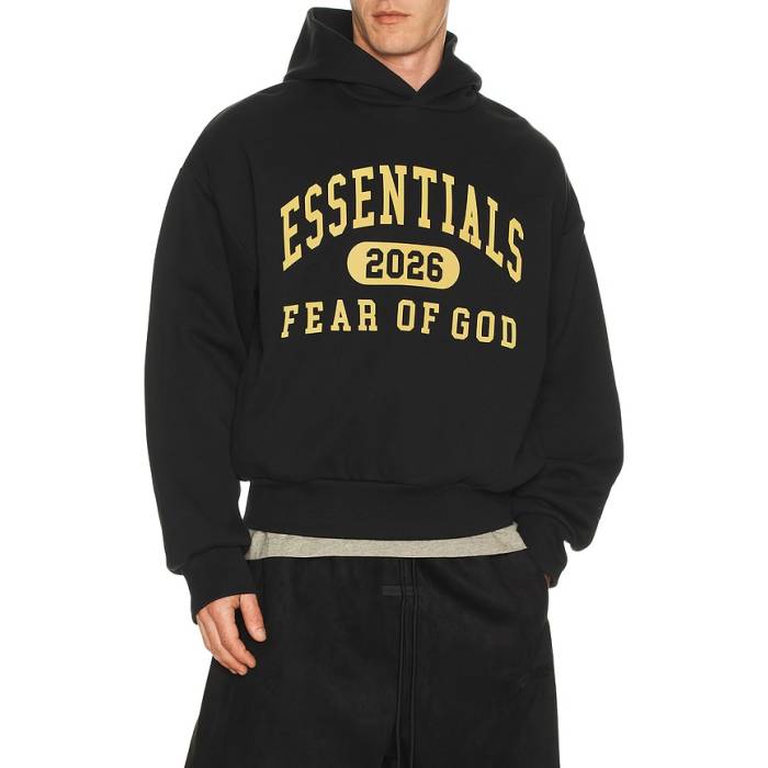 Fear Of God Essentials 【 Classic Hoodie Men Vintage Black 】 古典派音楽 フーディー パーカー メンズ vintage ビンテージ・ヴィンテージ 黒いこと 黒いこと