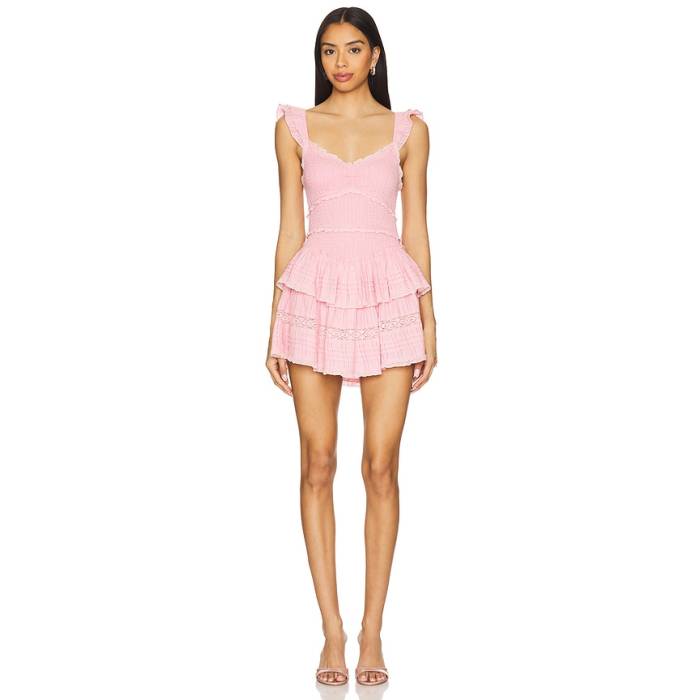 Loveshackfancy 【 Lovine Dress Women Strawberry Spritz 】 お召しもの レディース