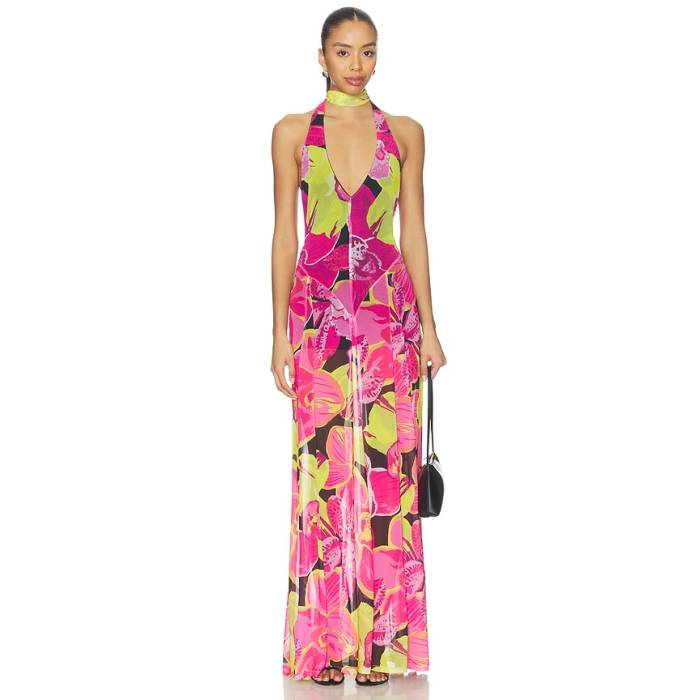 ショウミーユアムームー Show Me Your Mumu 【 Katia Maxi Dress Women Tropic Night Mesh 】 お召しもの レディース ナイト爵 ドレス-レディースファッション