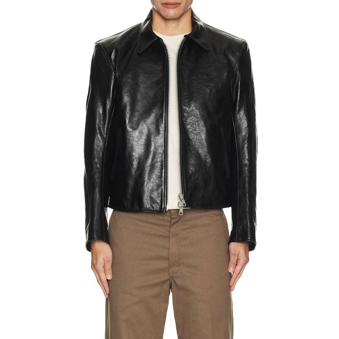 アワーレガシー Our Legacy 【 Mini Jacket Men Top Dyed Black Leather 】 Jacket 上衣 メンズ 黒いこと 黒いこと なめし革