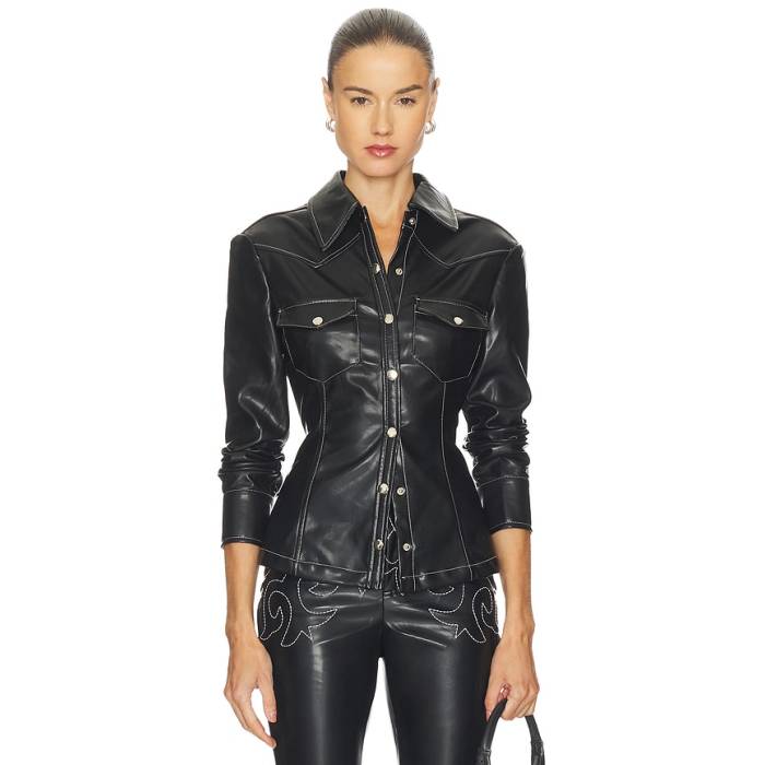 Weworewhat 【 Western Button Up Top Women Black 】 ウェスタン レディース 黒いこと 黒いこと