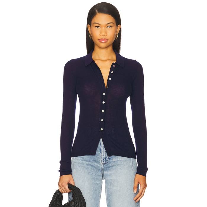 Pistola 【 Korey Fitted Rib Cardigan Women Navy 】 ジレー レディース 紺色 米国海軍
