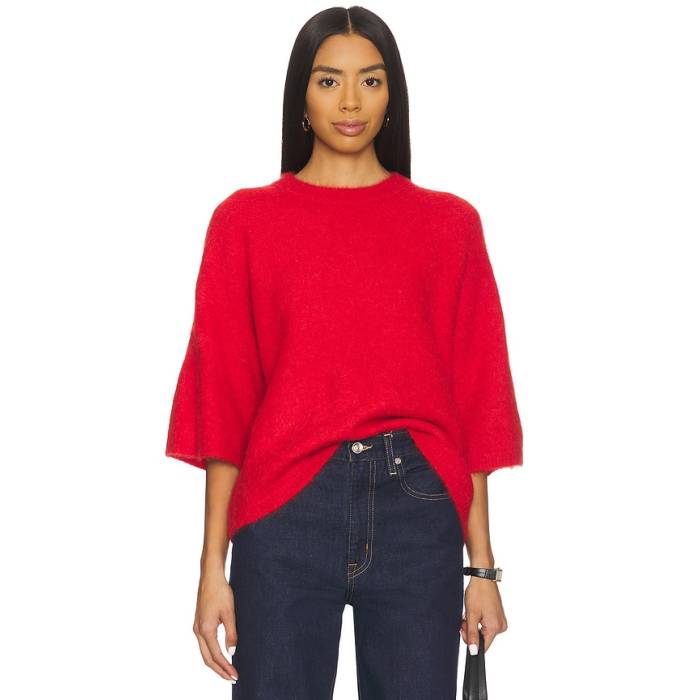 Pistola 【 Micah Short Sleeve Crewneck Sweater Women Ruby 】 Sleeve 衣袂 調教師 レディース