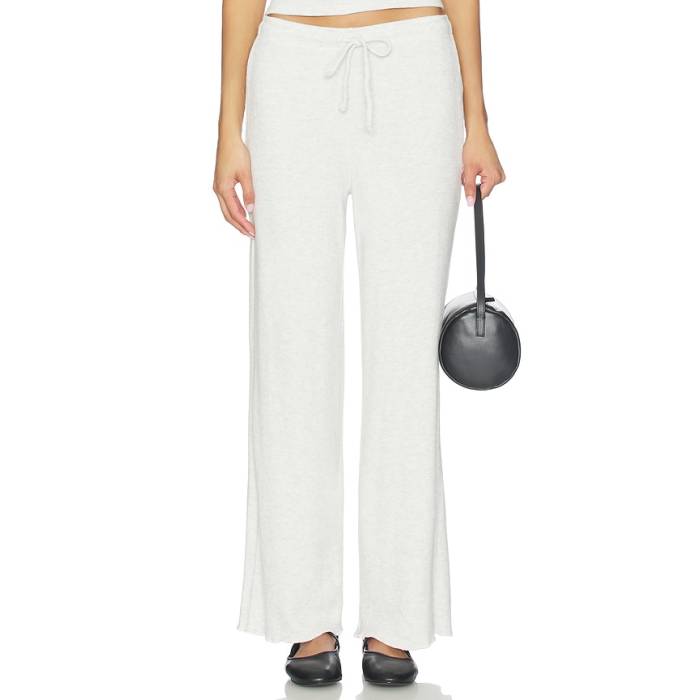 Perfectwhitetee 【 Maddie Waffle Drawstring Pant Women Ash 】 ワーヘル ズボン下 レディース