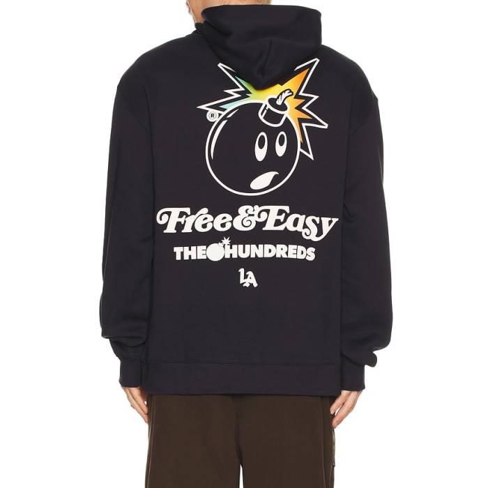 The Hundreds 【 X Free And Easy Adam Bomb Hoodie Men Navy 】 無償性 フーディー パーカー メンズ 紺色 米国海軍