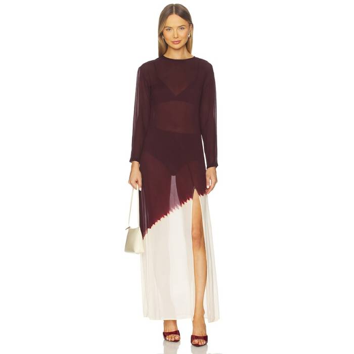 Swf 【 Sheer Panel Maxi Dress Women Merlot Cloud 】 ドレス レディース｜スニケス