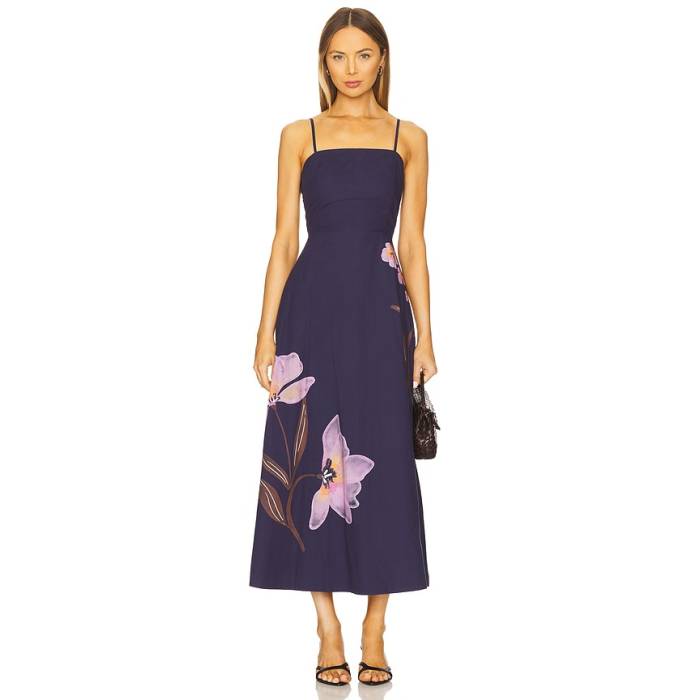 Cleobella 【 Riley Ankle Dress Women Moresco Navy Print 】 お召しもの レディース 紺色 米国海軍