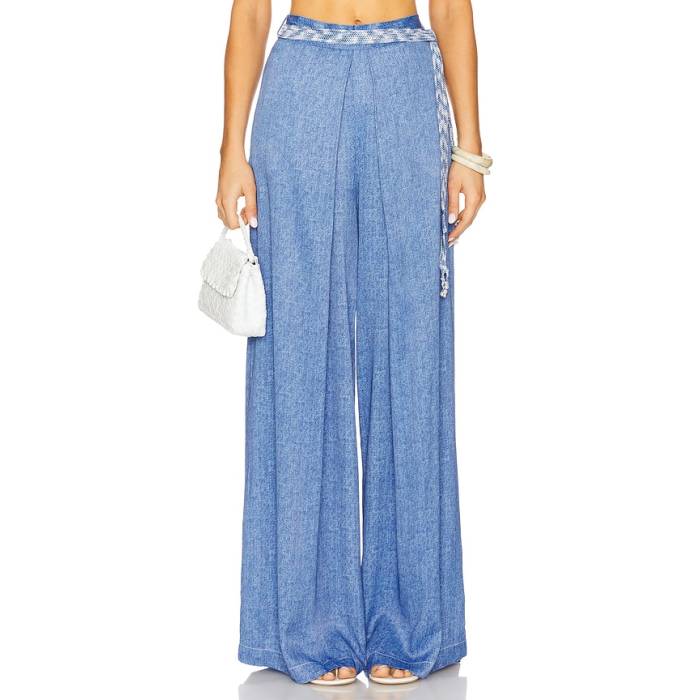 My Beachy Side 【 Aurelia Wide Leg Pants Women Blue 】 レディース 青味 青み