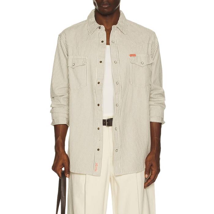 Sendero Provisions Co. 【 The Wyatt Pearl Snap Shirt Men Gray Hickory 】 パール メンズ gray 薄墨色・薄墨色・薄墨色