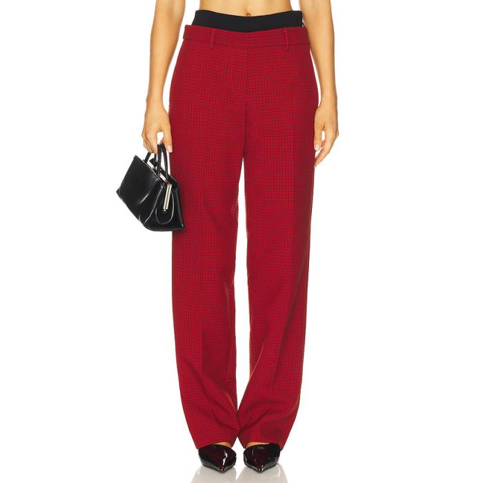 Msgm 【 Techno Micro Check Pant Women Scarlet 】 Micro ミクロ ズボン下 レディース