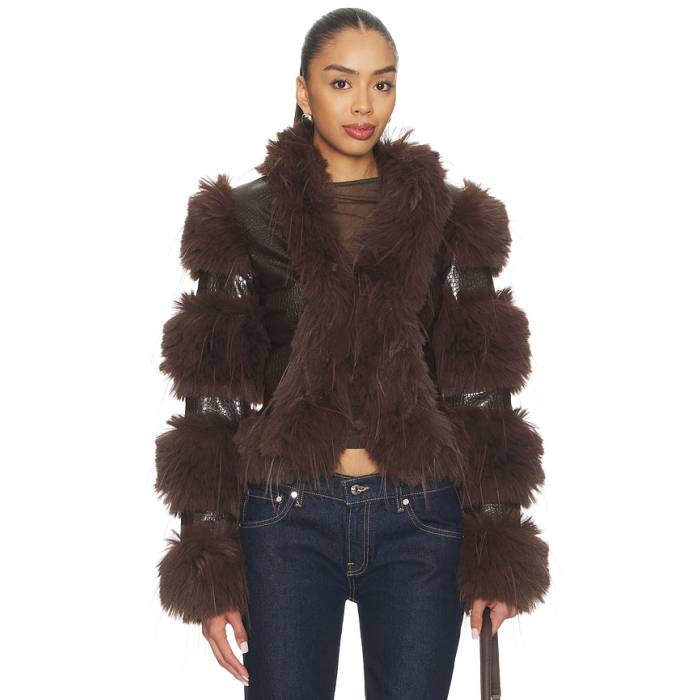 Cultnaked 【 Faux Fur Caterpillar Coat Women Chestnut 】 レディース