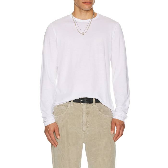 Cotton Citizen 【 The Classic Crew Long Sleeve Tee Men White 】 古典派音楽 労働者の一団 Sleeve 捩り プルオーバー メンズ 白いこと 白いこと