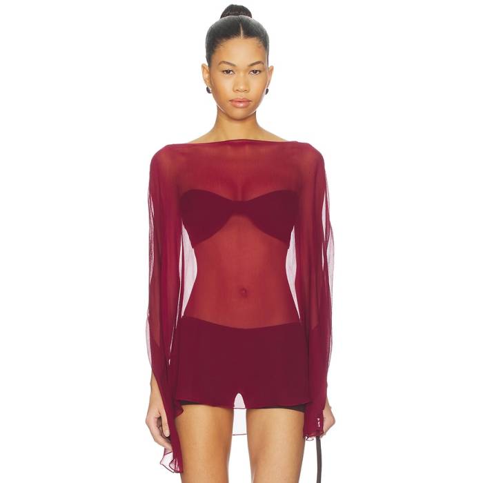 Buci 【 Ibis Poncho Set Women Oxblood 】 ポンチョ レディース 赤・オックスブラッド