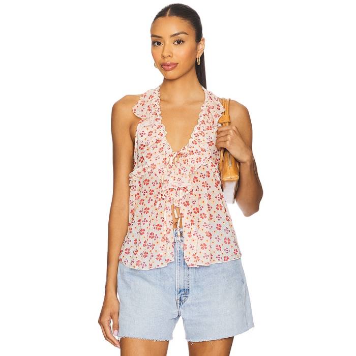 フリーピープル Free People 【 Fearless Knit Tank Women Ivory Combo 】 ニット タンクトップ レディース アイボリー｜スニケス