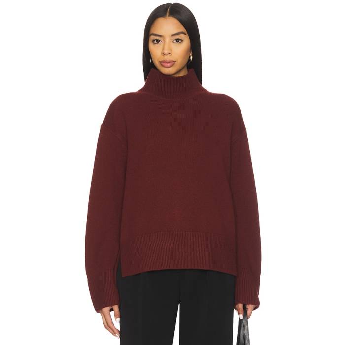 ヴィンス Vince 【 Turtle Neck Side Slit Sweater Women Bordeaux 】 調教師 レディース