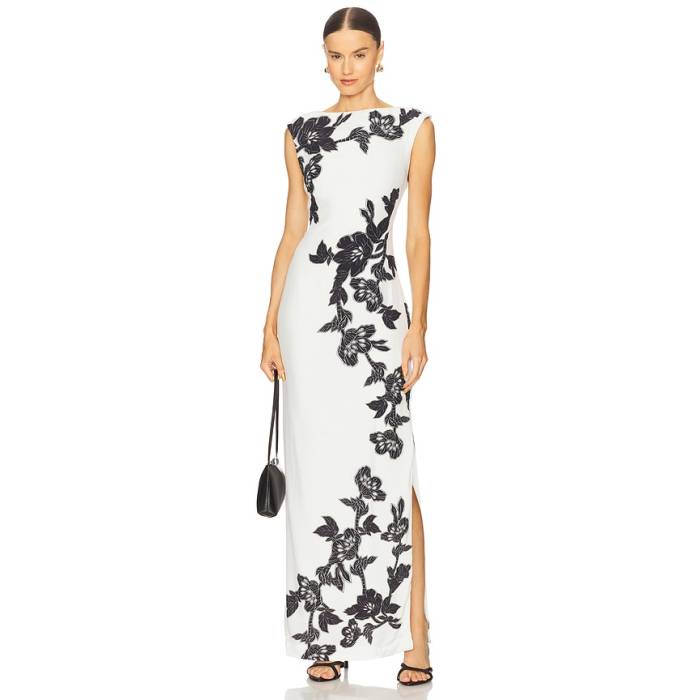 Hemant And Nandita 【 Maxi Dress Women Black \u0026Amp; White 】 マキシ御召しもの レディース 黒いこと 黒いこと 白いこと 白いこと
