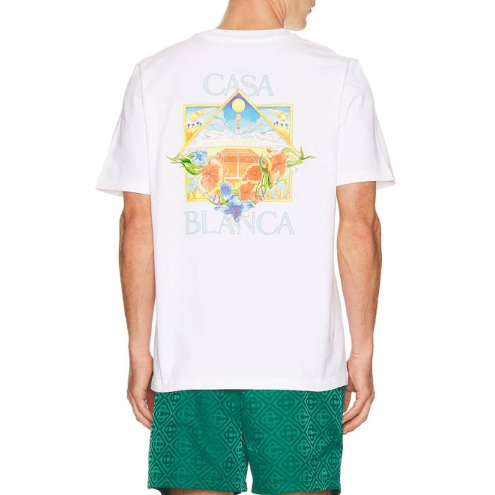 カサブランカ Casablanca 【 Tennis Landscape Classic Tee Men Flower Court Icon 】 庭球 古典派音楽 プルオーバー メンズ 厚地の外套 アイコン