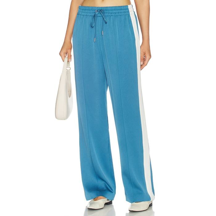 Simkhai 【 Nolan Satin Side Striped Pant Women Washed Indigo Multi 】 繻子 ズボン下 レディース 藍色・インディゴ