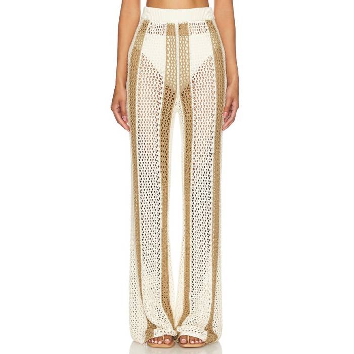 Lovers And Friends 【 Kerim Stripe Pant Women Ivory \u0026Amp; Beige Stripe 】 Stripe 縞模様 ズボン下 レディース 象牙色 ベージュ Stripe 縞模様