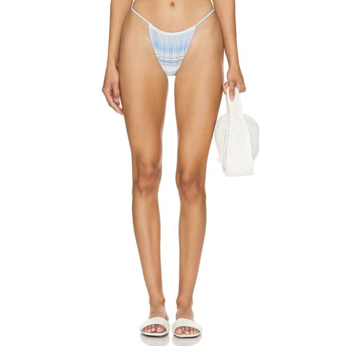 フェイスフルザブランド Faithfull The Brand 【 Elea Bikini Bottom Women Futura Stripe \u0026Amp; Sky Blue Multi 】 ズボン ボトムス レディース Stripe 縞模様 天の原 青み 青色