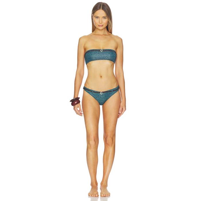 Oseree 【 Lumiere Micro Belt Bikini Set Women Peacock &Amp; Chocolate 】 Micro ミクロ ベルト レディース｜スニケス