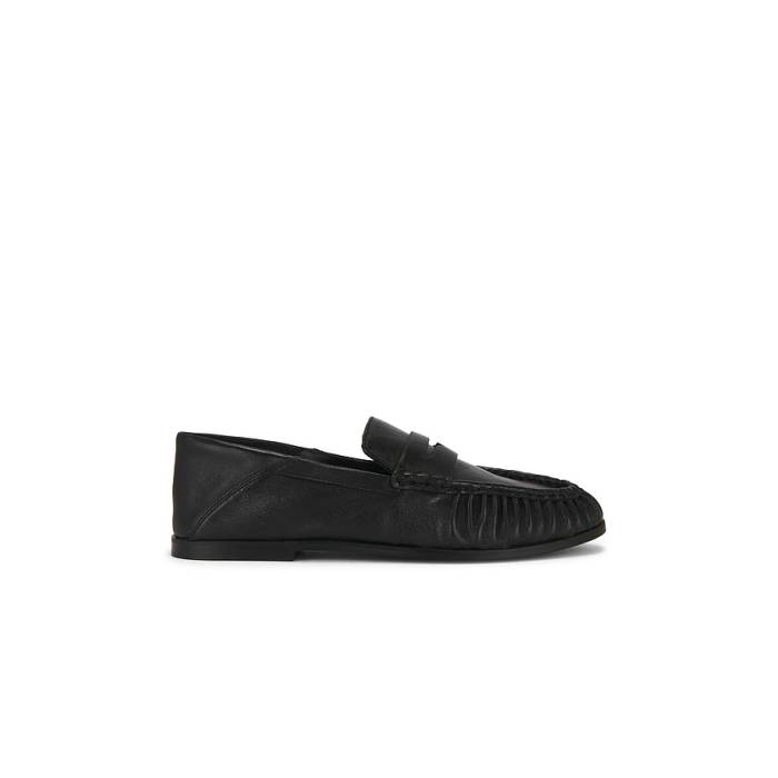 スティーブマデン Steve Madden 【 Stewart Loafer Women Black Leather 】 置き目毛革 シューズ レディース 黒いこと 黒いこと なめし革