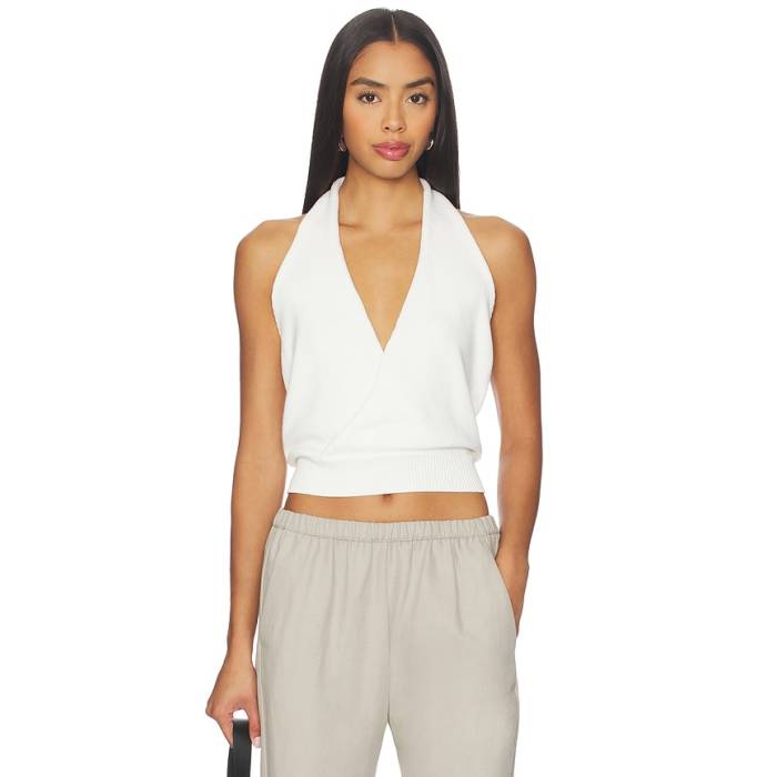 Aya Muse 【 Knit Halter Top Women White 】 編み物 レディース 白いこと 白いこと