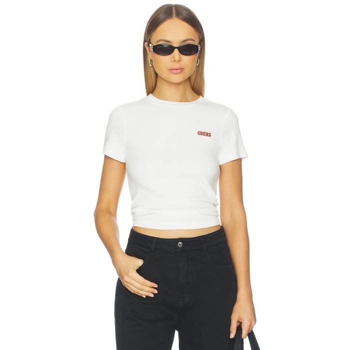 Terez 【 X Revolve 49Ers Pointelle Baby Tee Women White 】 フォーティーナイナーズ Tシャツ レディース 白色 ホワイト｜スニケス