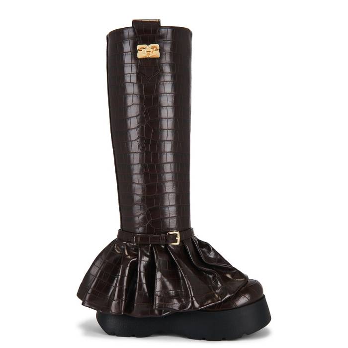 ガニー Ganni 【 Kat Platform Boot Women Chocolate Fondant 】 ブーツ レディース