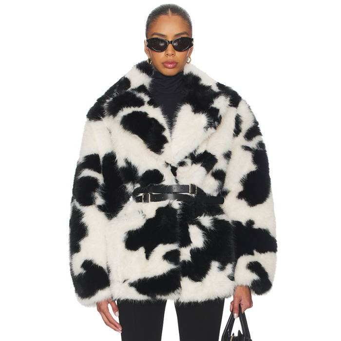 Afrm 【 Livingston Faux Fur Jacket Women Cattle Print Fur 】 Jacket ジャケット レディース|スニケス