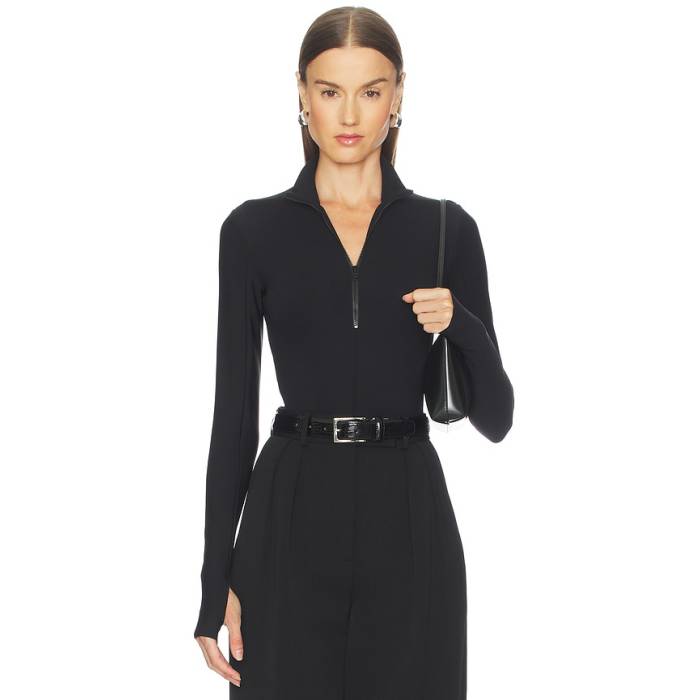 命令すること Commando 【 Neoprene Zip Bodysuit Women Black 】 上半身背広 レディース 黒いこと 黒いこと