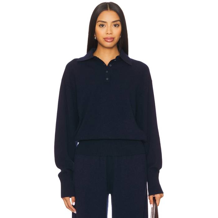 Eaves 【 Hansen Wool Cashmere Sweater Women Navy 】 調教師 レディース 紺色 米国海軍